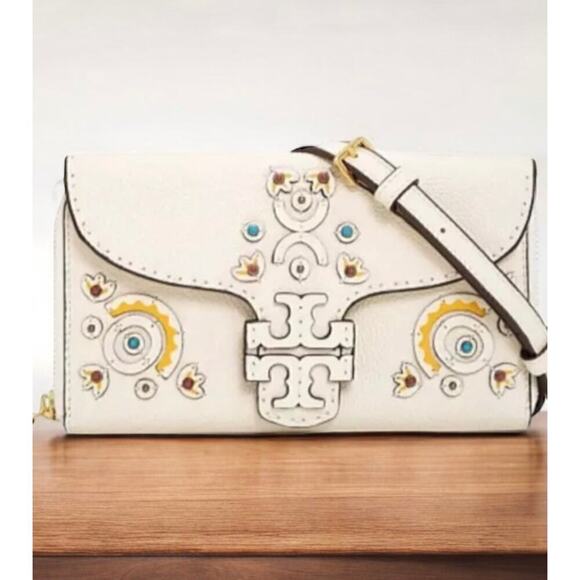 Tory Burch Handbags - Tory Burch McGraw Embellished Leather Wallet Crossbody